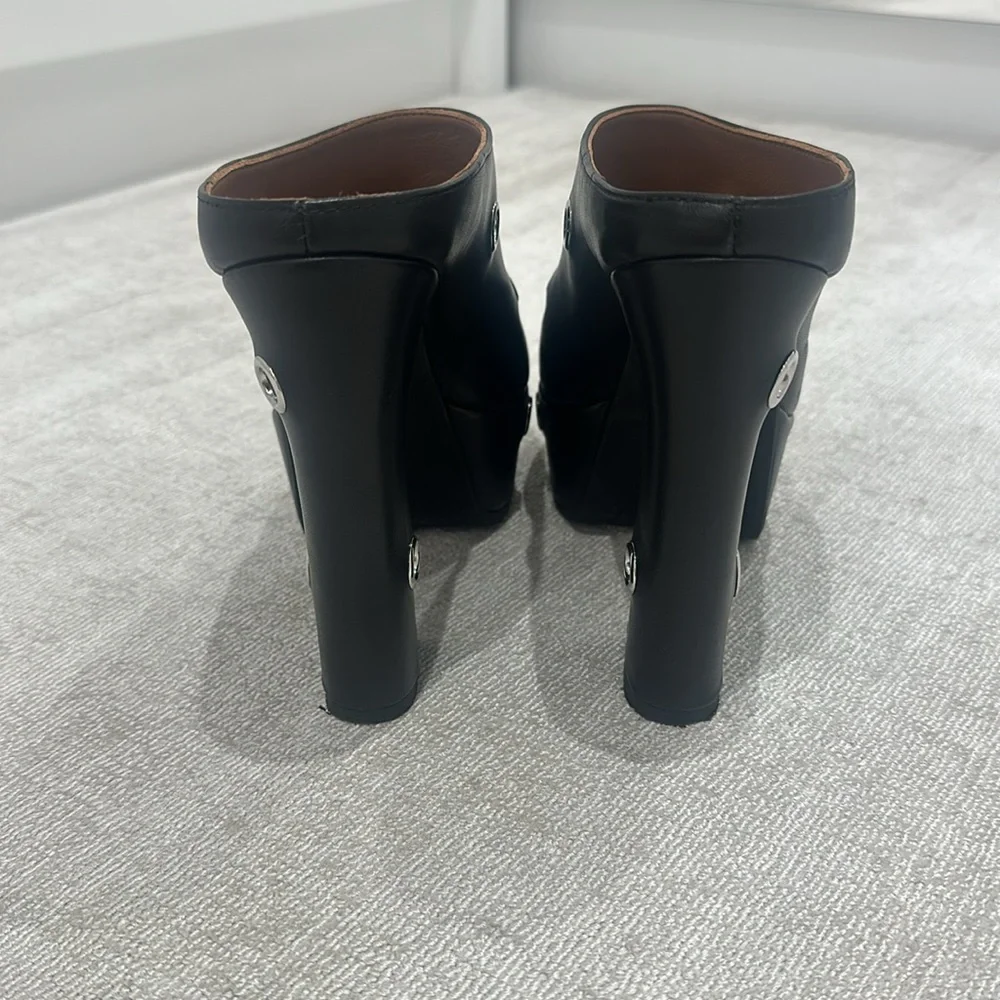 Alaia block heel mule lamb skin maxi eyelets - Picture 5 of 7